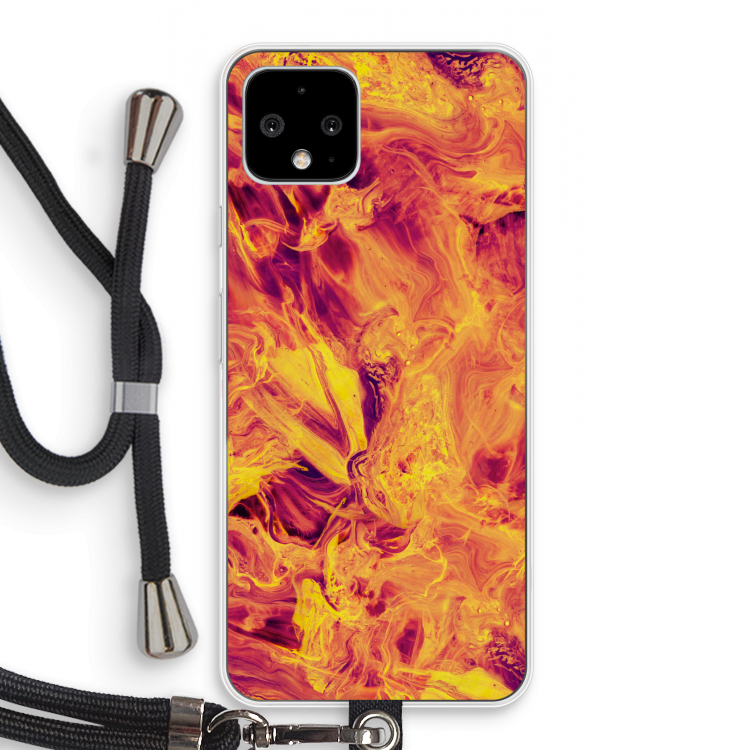 Eternal Fire: Pixel 4 Transparant Hoesje met koord