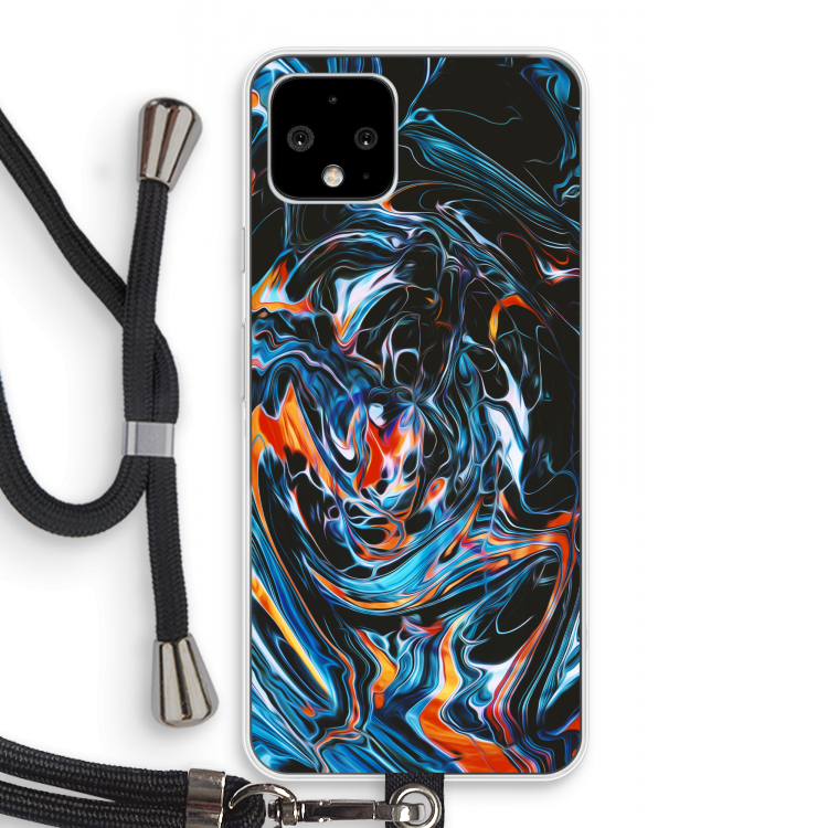 Black Unicorn: Pixel 4 Transparant Hoesje met koord