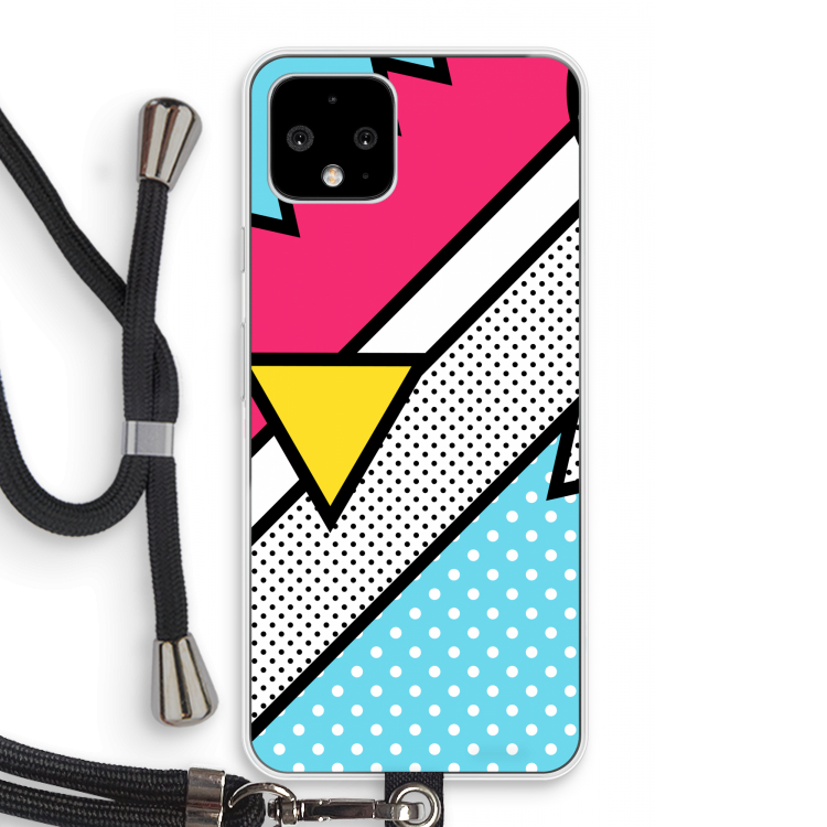 Pop Art #3: Pixel 4 Transparant Hoesje met koord