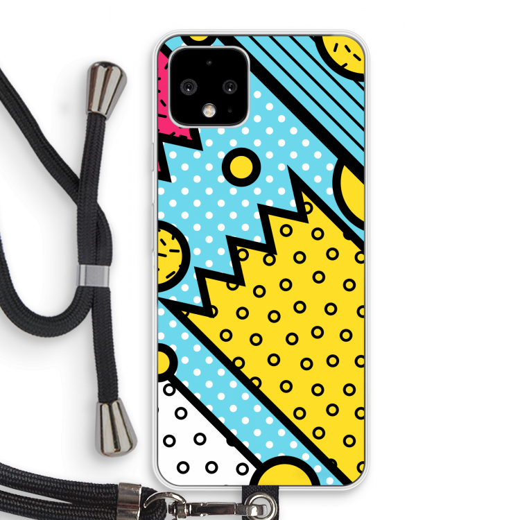 Pop Art #1: Pixel 4 Transparant Hoesje met koord