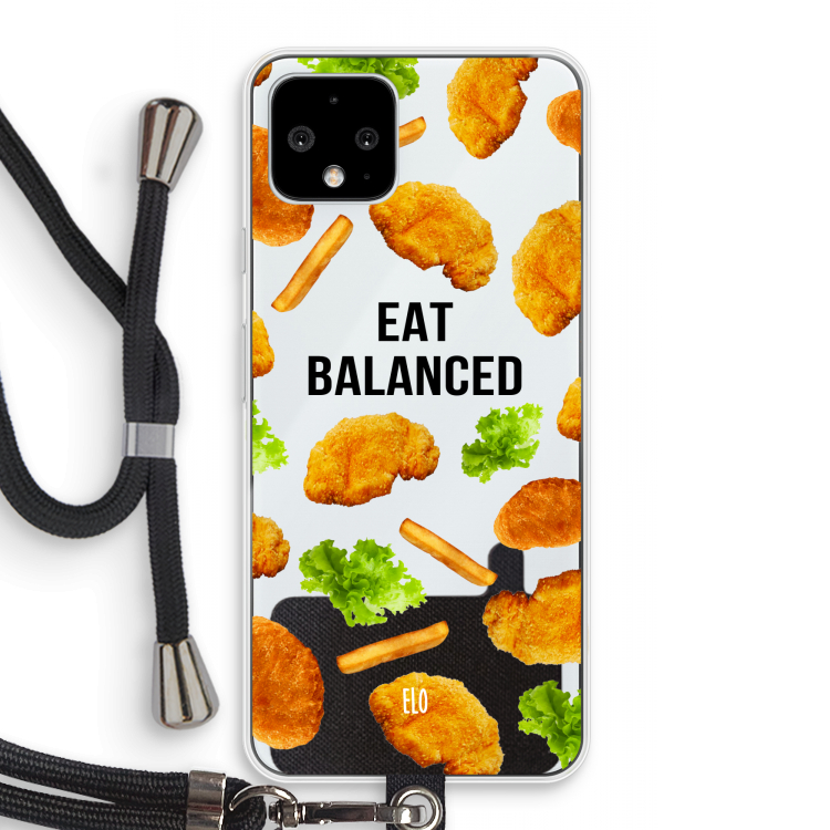 Eat Balanced: Pixel 4 Transparant Hoesje met koord