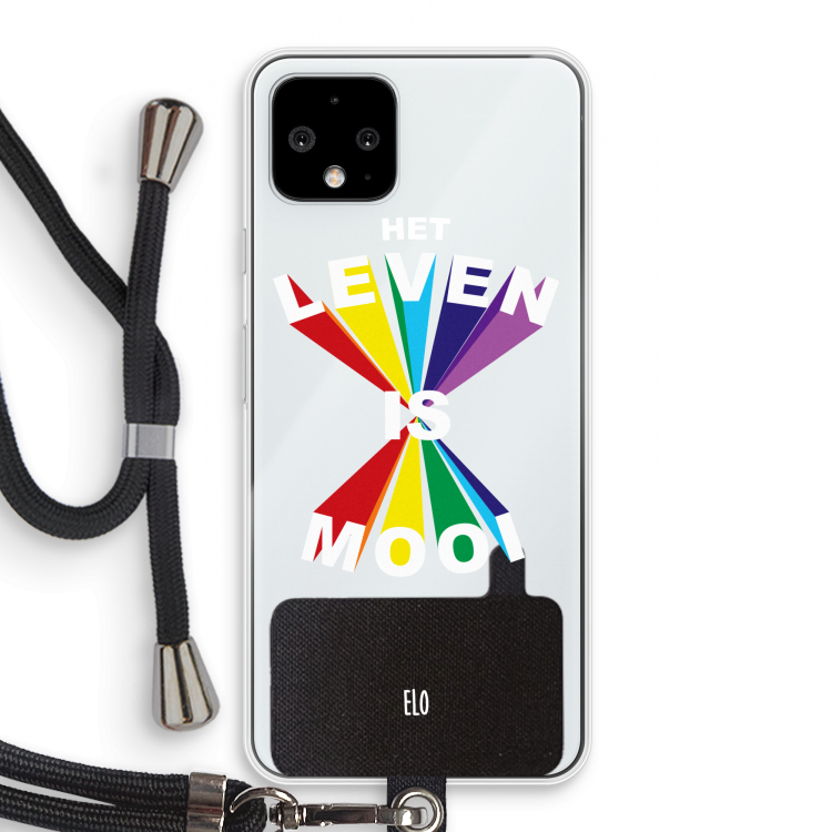 Het Leven Is Mooi: Pixel 4 Transparant Hoesje met koord