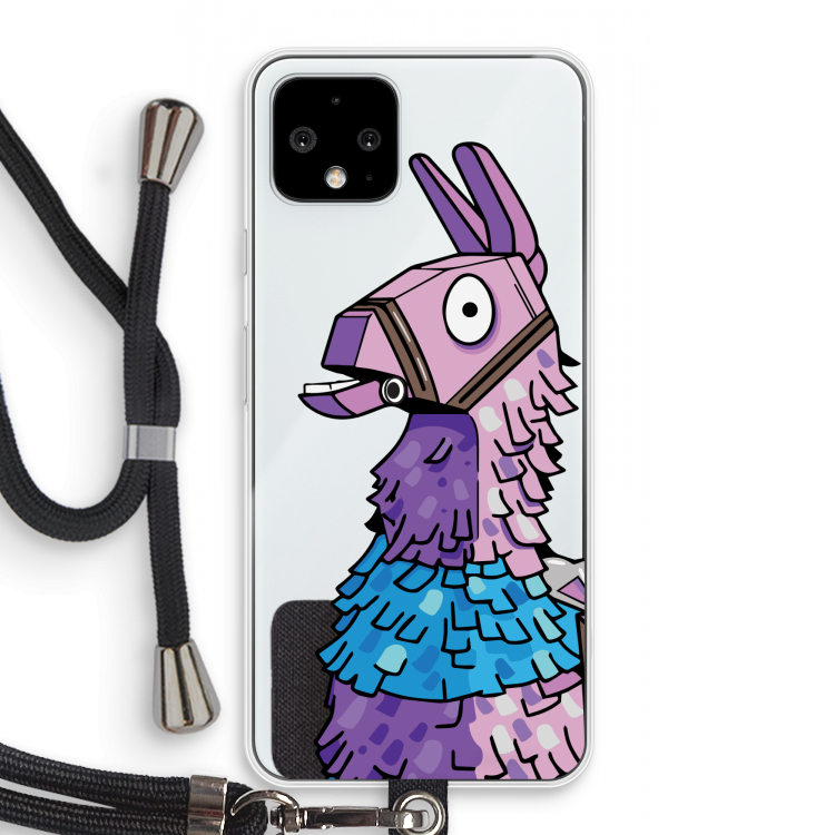 Lama: Pixel 4 Transparant Hoesje met koord