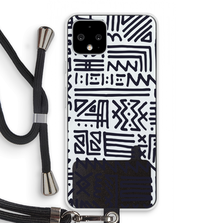 Marrakech print: Pixel 4 Transparant Hoesje met koord