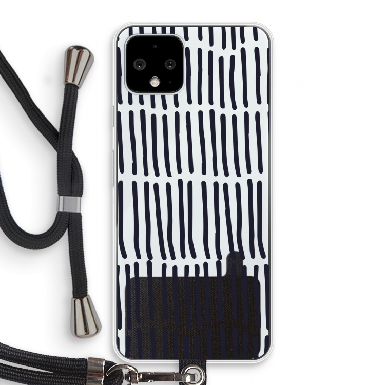 Moroccan stripes: Pixel 4 Transparant Hoesje met koord