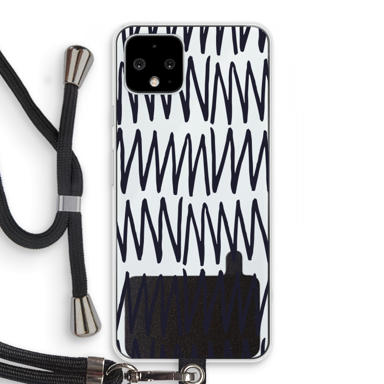 Marrakech Zigzag: Pixel 4 Transparant Hoesje met koord