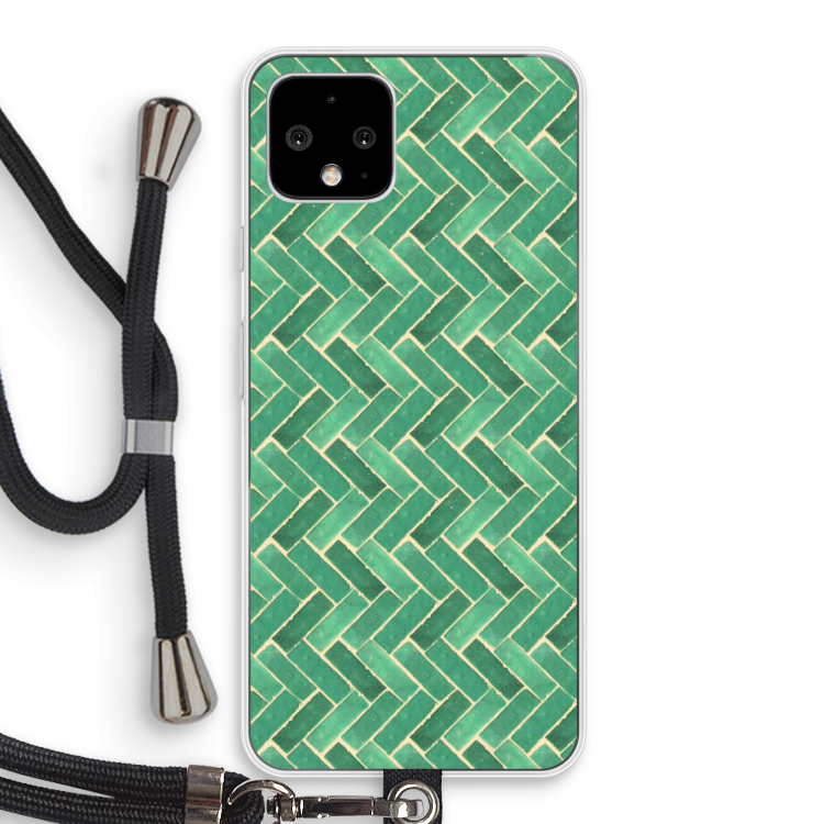 Moroccan tiles 2: Pixel 4 Transparant Hoesje met koord