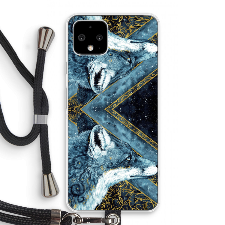 Golden Fox: Pixel 4 Transparant Hoesje met koord