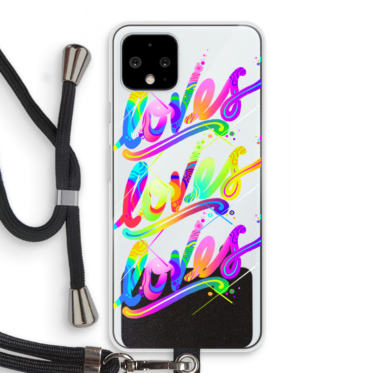 Loves: Pixel 4 Transparant Hoesje met koord