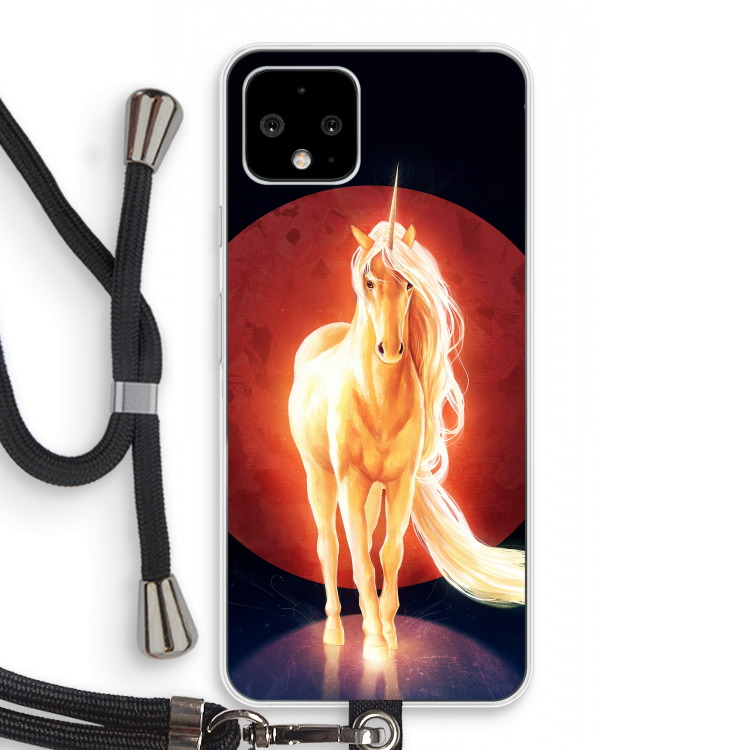 Last Unicorn: Pixel 4 Transparant Hoesje met koord