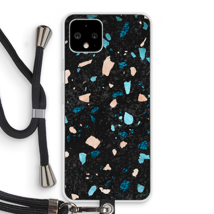Terrazzo N°11: Pixel 4 Transparant Hoesje met koord