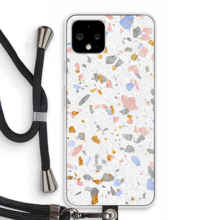 Terrazzo N°8: Pixel 4 Transparant Hoesje met koord