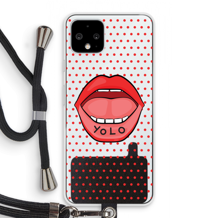 Yolo Denise: Pixel 4 Transparant Hoesje met koord