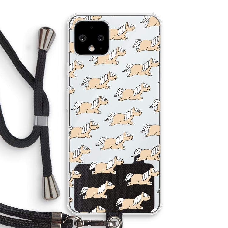 Ponys: Pixel 4 Transparant Hoesje met koord