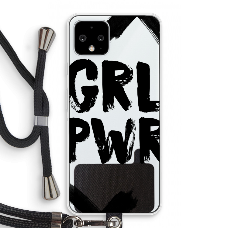 Girl Power #2: Pixel 4 Transparant Hoesje met koord