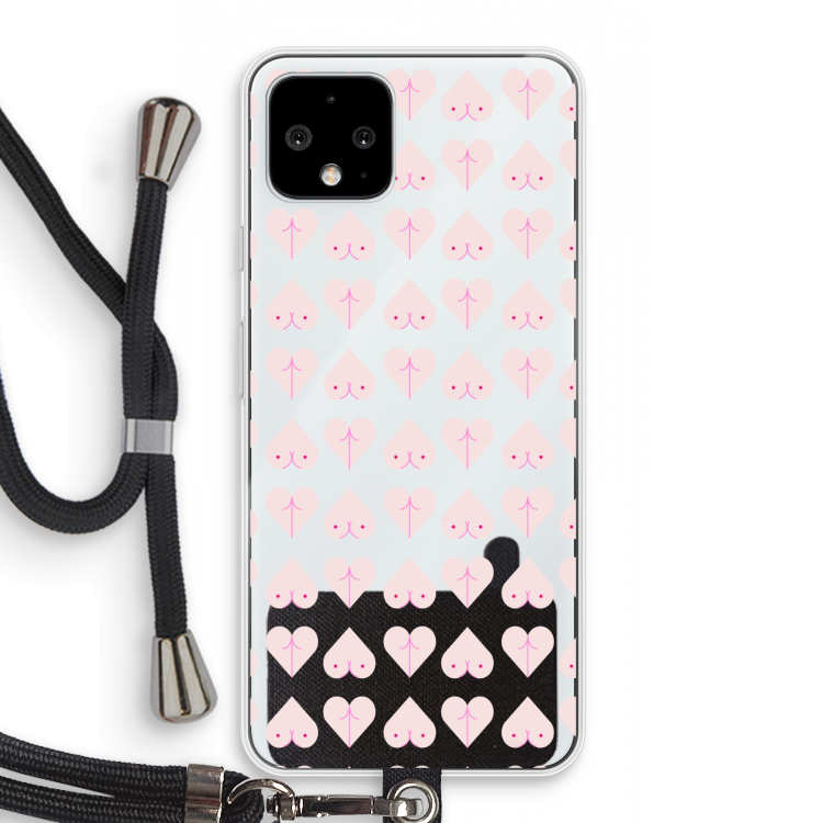 Ass 'n Titties: Pixel 4 Transparant Hoesje met koord