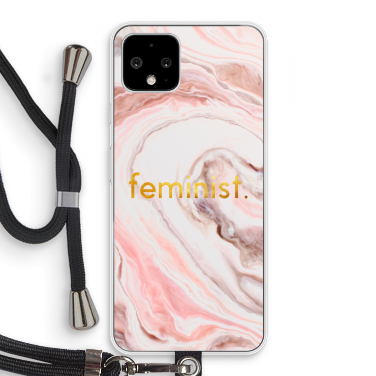 Feminist: Pixel 4 Transparant Hoesje met koord