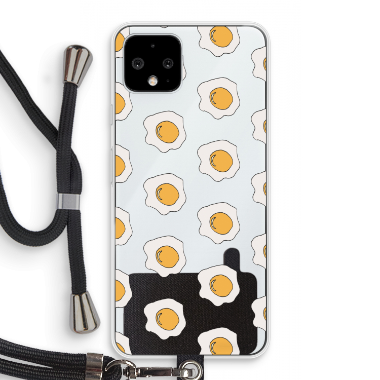 Bacon to my eggs #1: Pixel 4 Transparant Hoesje met koord