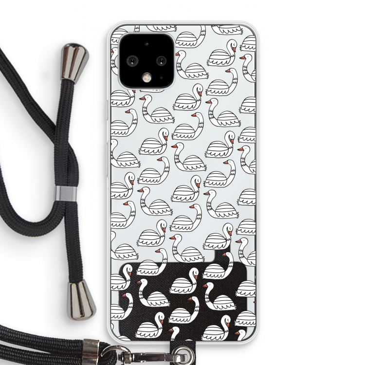 Zwanen: Pixel 4 Transparant Hoesje met koord
