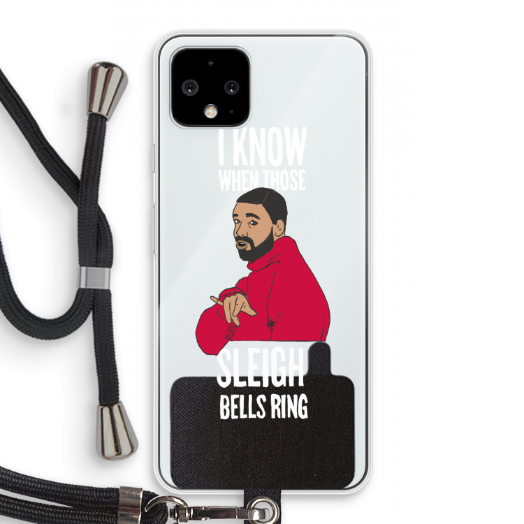 Sleigh Bells Ring: Pixel 4 Transparant Hoesje met koord