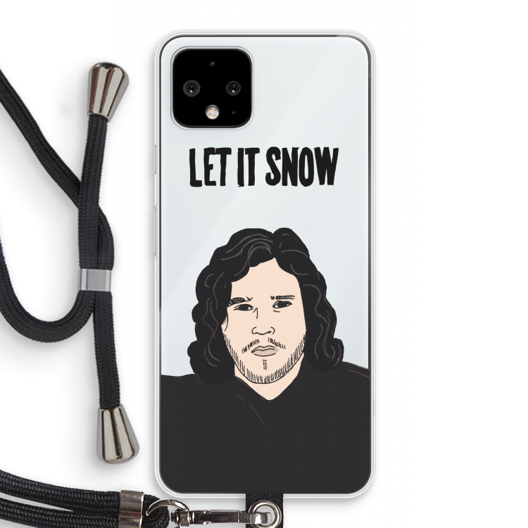 Let It Snow: Pixel 4 Transparant Hoesje met koord