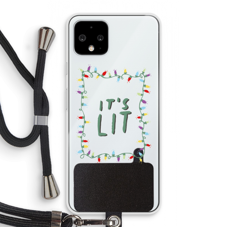 It's Lit: Pixel 4 Transparant Hoesje met koord
