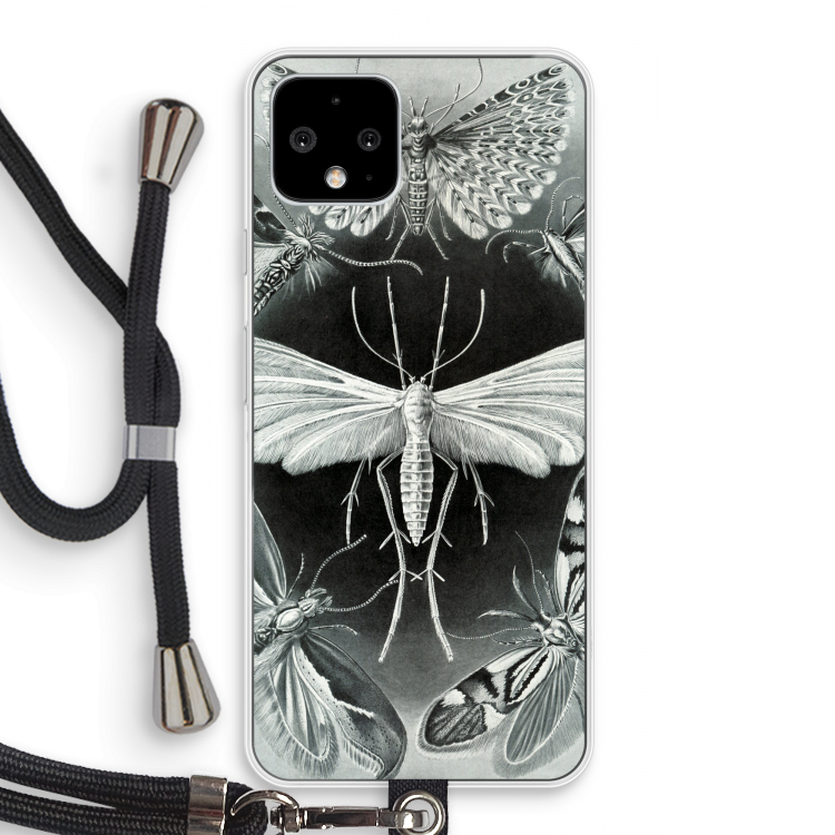 Haeckel Tineida: Pixel 4 Transparant Hoesje met koord