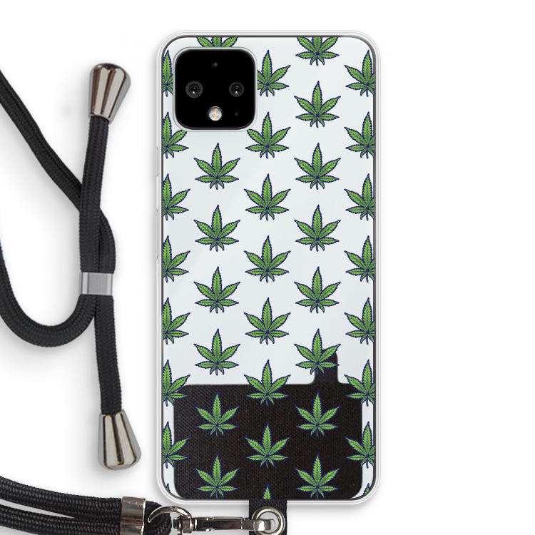 Weed: Pixel 4 Transparant Hoesje met koord