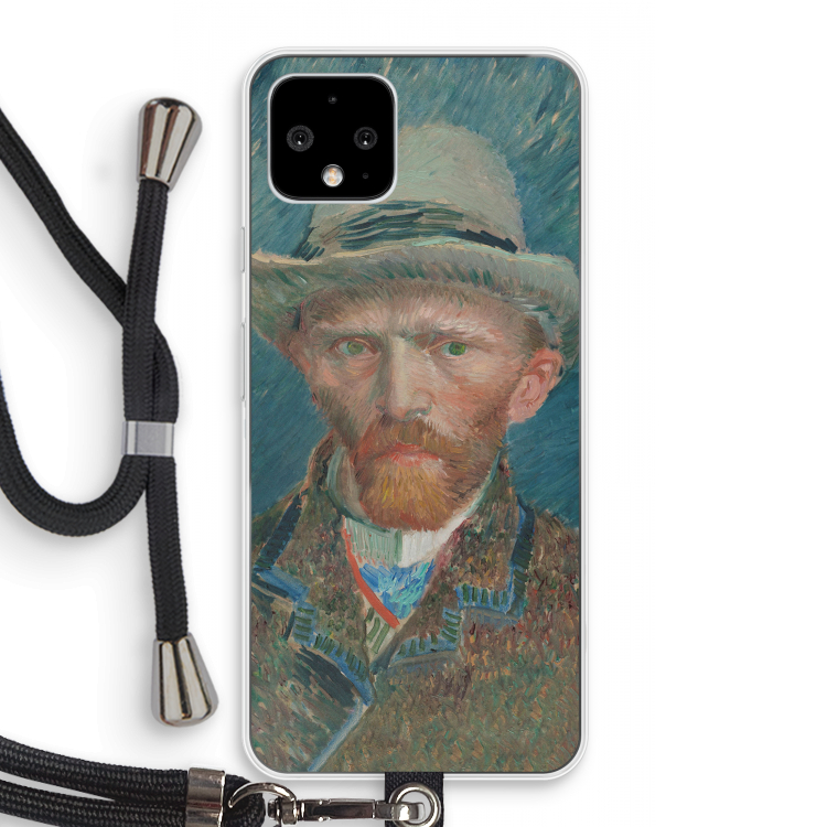 Van Gogh: Pixel 4 Transparant Hoesje met koord