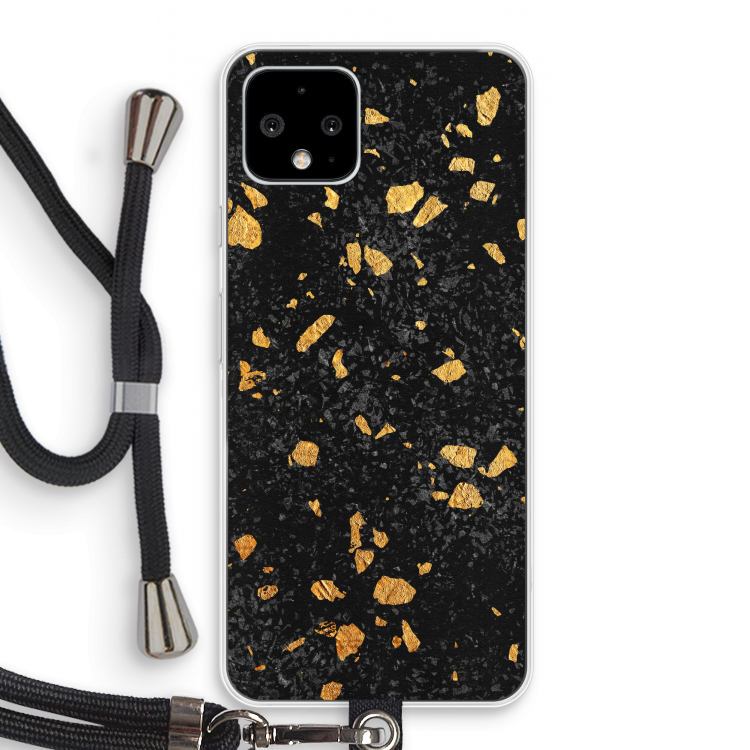 Terrazzo N°7: Pixel 4 Transparant Hoesje met koord