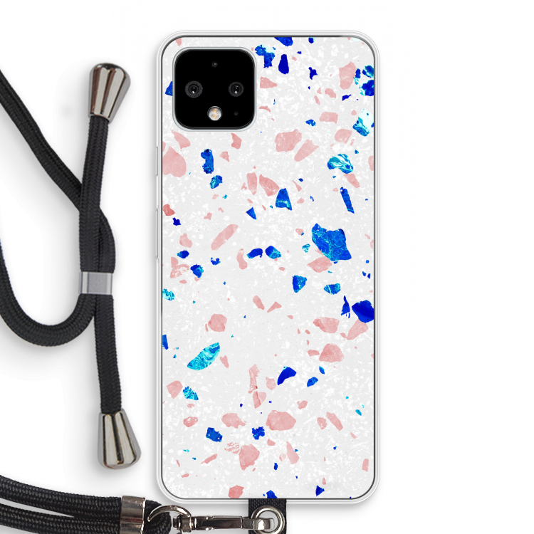Terrazzo N°6: Pixel 4 Transparant Hoesje met koord