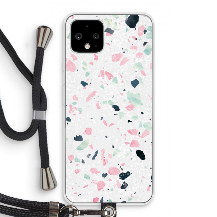 Terrazzo N°3: Pixel 4 Transparant Hoesje met koord