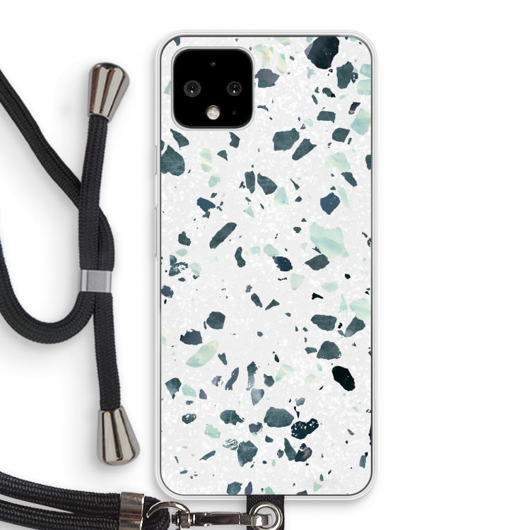 Terrazzo N°2: Pixel 4 Transparant Hoesje met koord