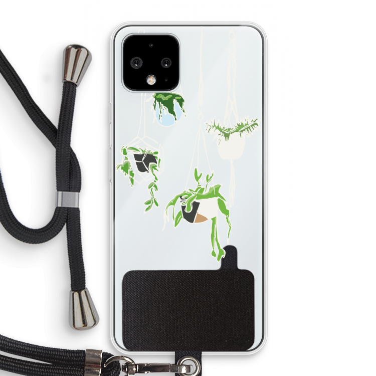 Hang In There: Pixel 4 Transparant Hoesje met koord