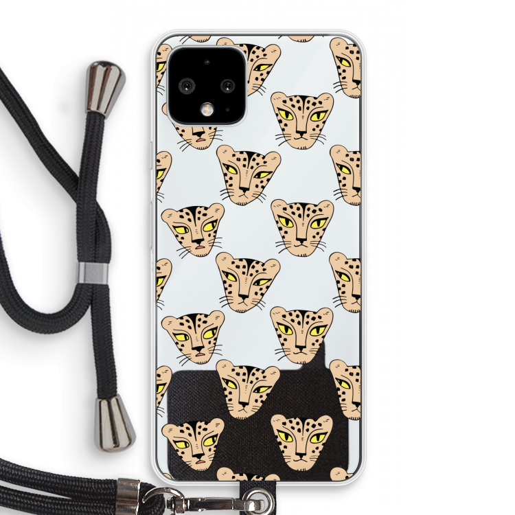 Tijger: Pixel 4 Transparant Hoesje met koord