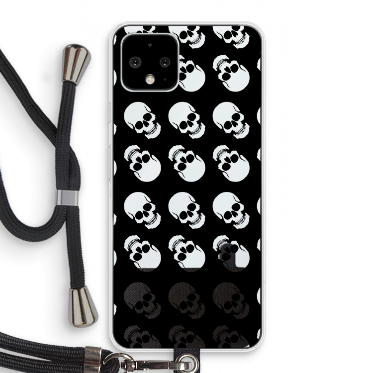 Musketon Skulls: Pixel 4 Transparant Hoesje met koord