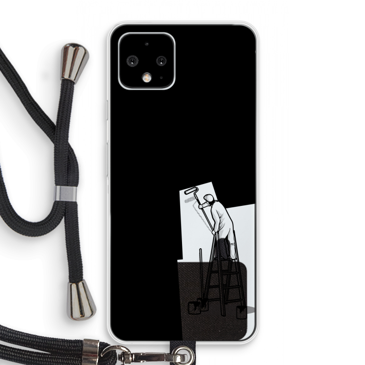 Musketon Painter: Pixel 4 Transparant Hoesje met koord