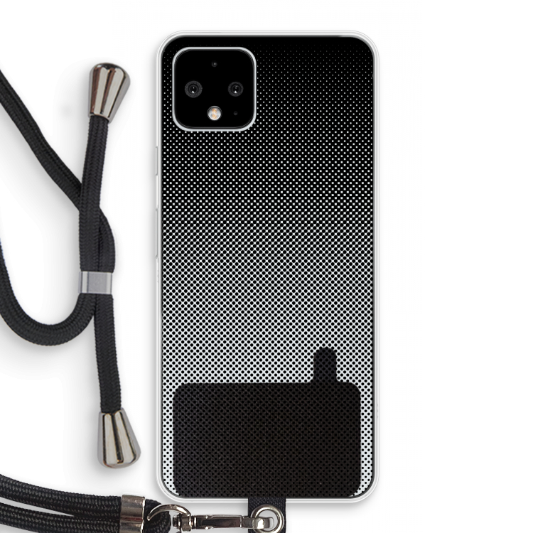 Musketon Halftone: Pixel 4 Transparant Hoesje met koord