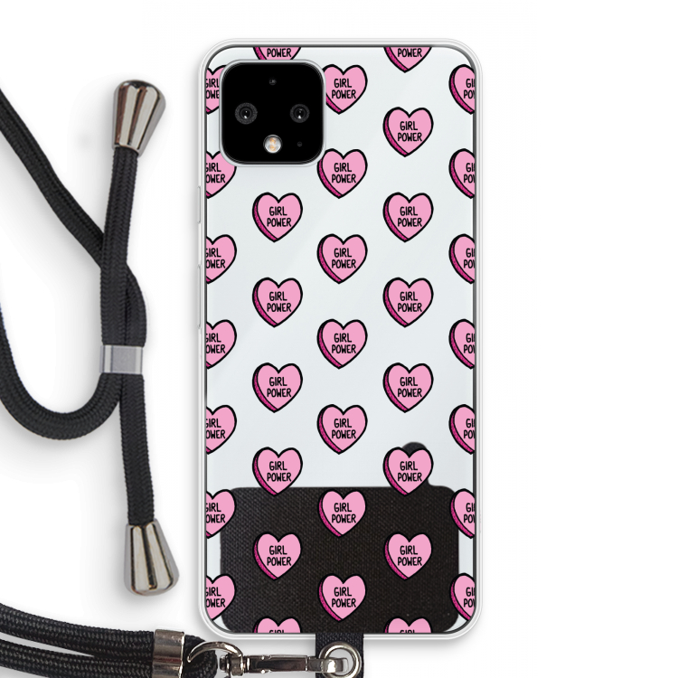GIRL POWER: Pixel 4 Transparant Hoesje met koord