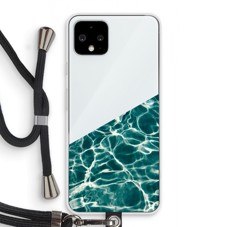 Weerkaatsing water: Pixel 4 Transparant Hoesje met koord