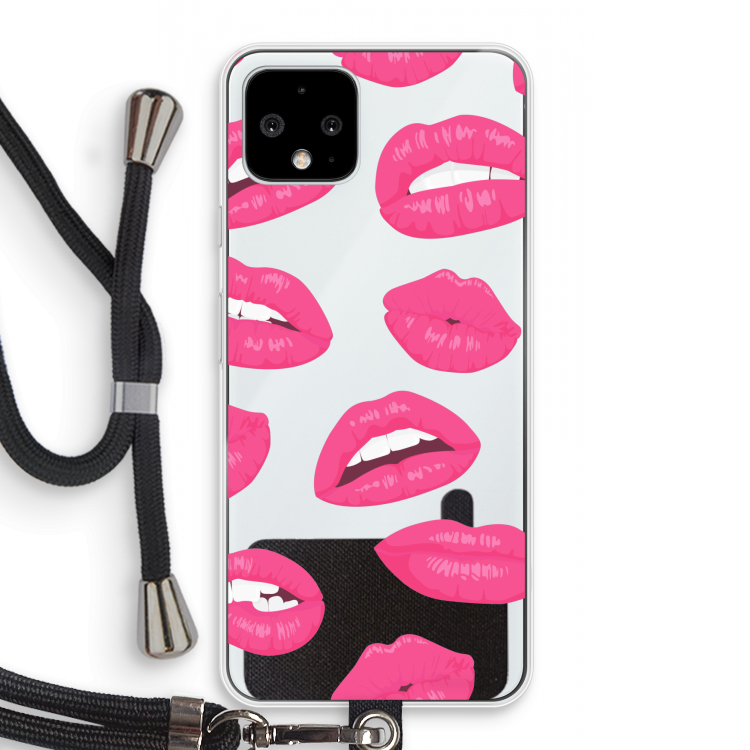 Bite my lip: Pixel 4 Transparant Hoesje met koord