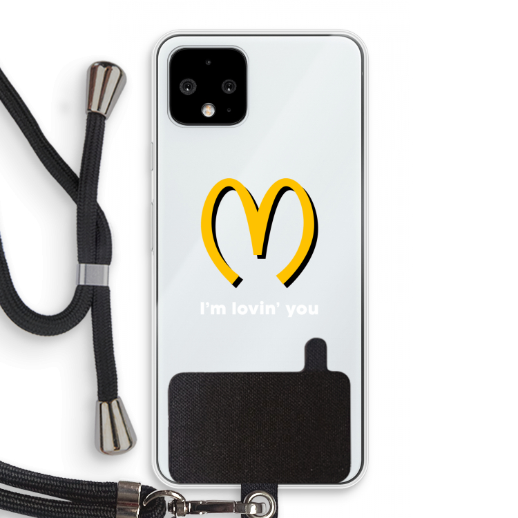 I'm lovin' you: Pixel 4 Transparant Hoesje met koord