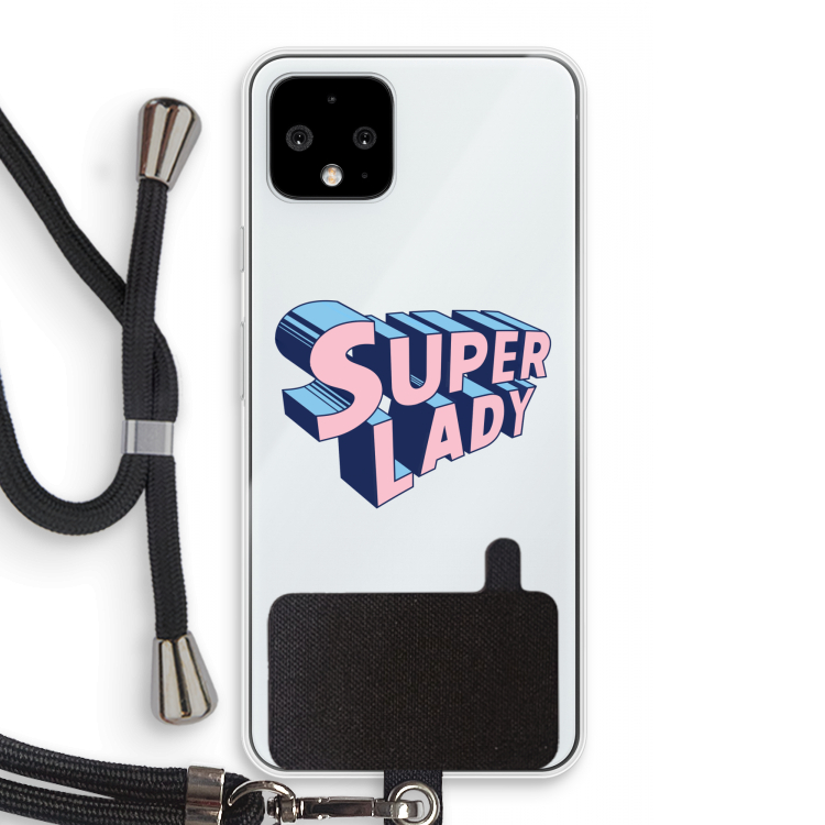 Superlady: Pixel 4 Transparant Hoesje met koord