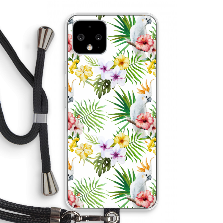 Gele kuif: Pixel 4 Transparant Hoesje met koord