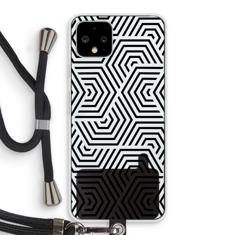 Magic pattern: Pixel 4 Transparant Hoesje met koord