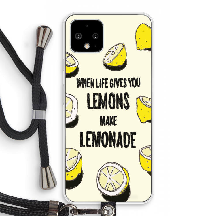 Lemonade: Pixel 4 Transparant Hoesje met koord