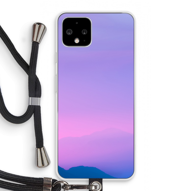 Sunset pastel: Pixel 4 Transparant Hoesje met koord