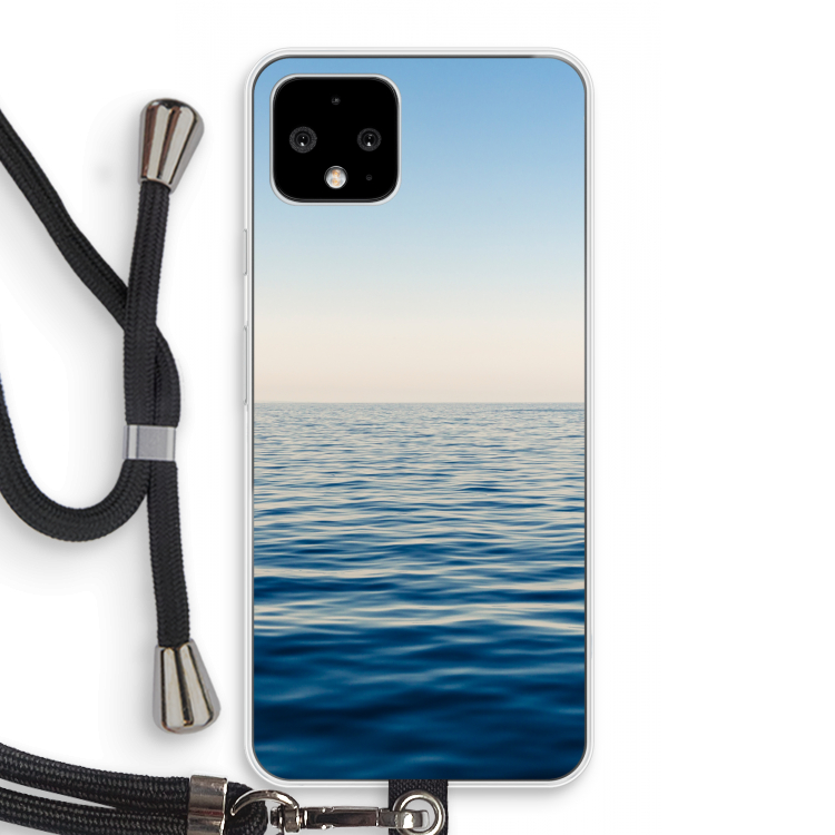 Water horizon: Pixel 4 Transparant Hoesje met koord