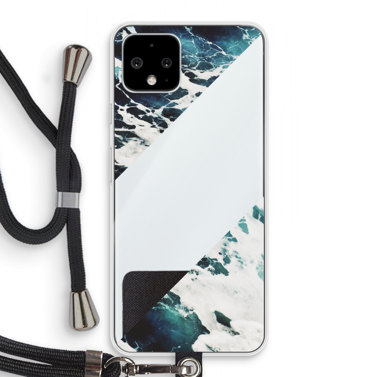 Golven: Pixel 4 Transparant Hoesje met koord