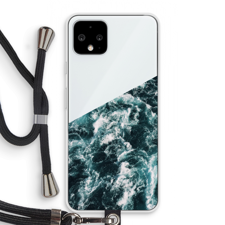 Zee golf: Pixel 4 Transparant Hoesje met koord